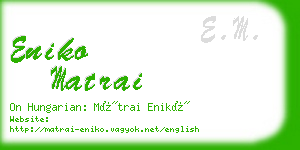 eniko matrai business card